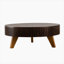 Table basse ronde 39,37 "avec espace de rangement, convenant au salon et au bureau, brun-1088283424-1088283425