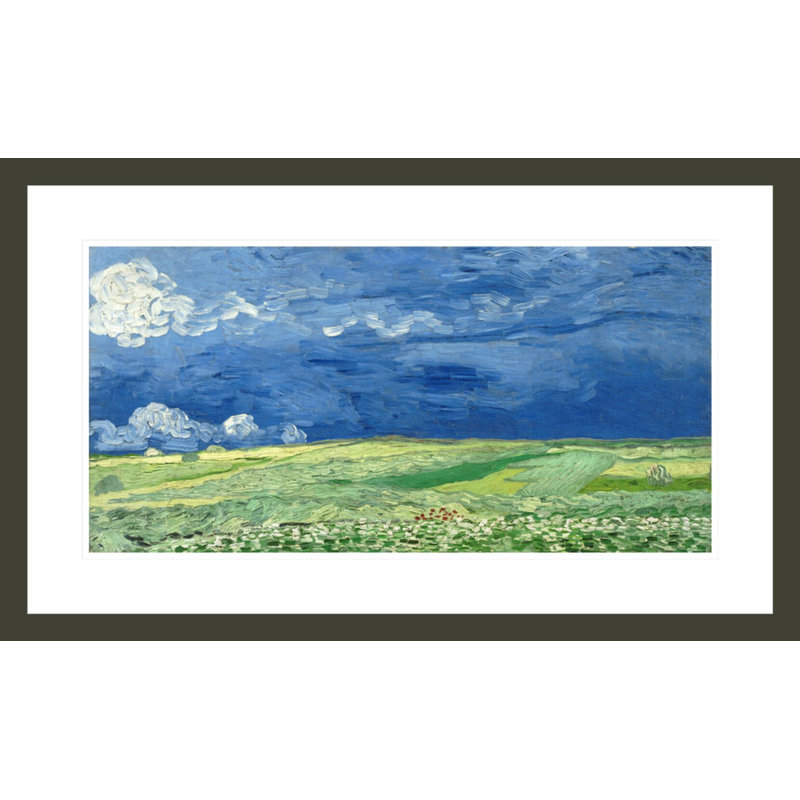 Wheatfield under Thunderclouds by Vincent van Gogh -Framed Giclee Print, 17.8" H x 29.5" W