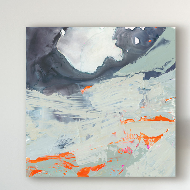 « polyphonic sea ii », peinture sur toile tendue, H 14 po x l 14 po x P 2 po