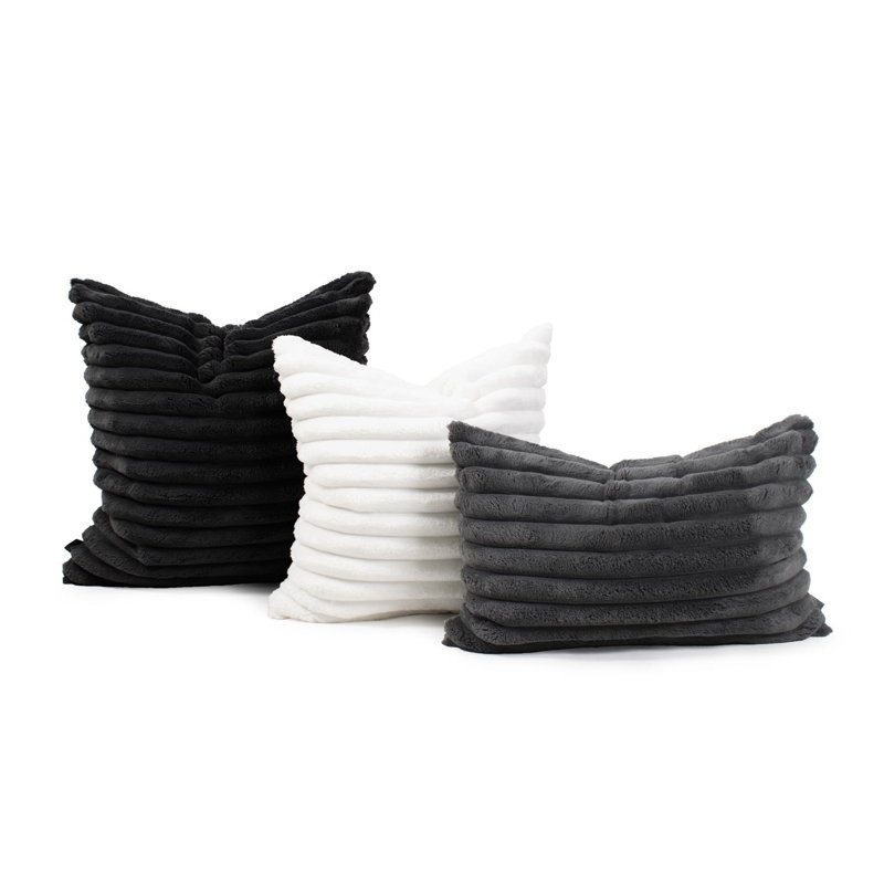 Oreiller Shar Pei , Gris anthracite, Carré 24 po, Polyester