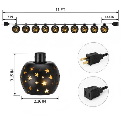 10 - Bulb 132 in. Plug-in Shaded