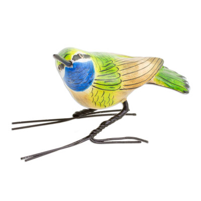 Figurine colibri en céramique bleu-gorge Rosalind Wheeler