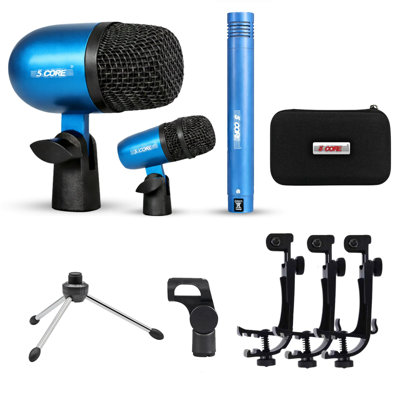 5 Core Conga Mic Snare Tom Set Professional XLR Cardioid Unidirectional Instrument Microphone Kit