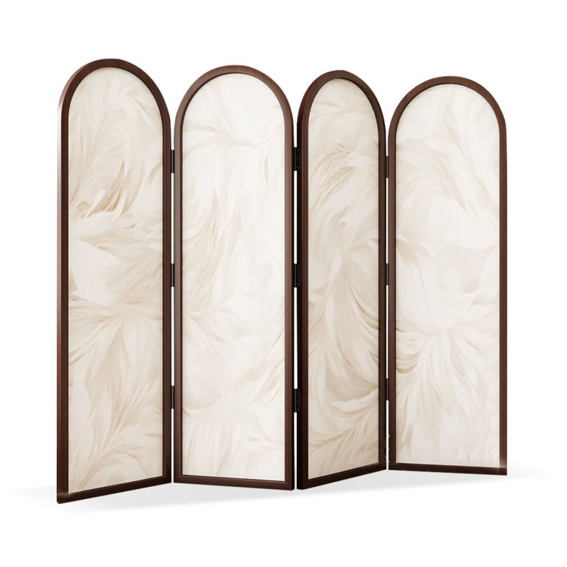 Paravent 4 panneaux en bois massif noir, H 74,8 po x l 78,74 po x P 1,97 po, 4