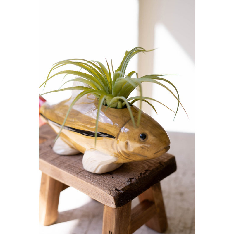  Ensemble de 2 vases à poisson en céramique 2 pièces H 5,5 po