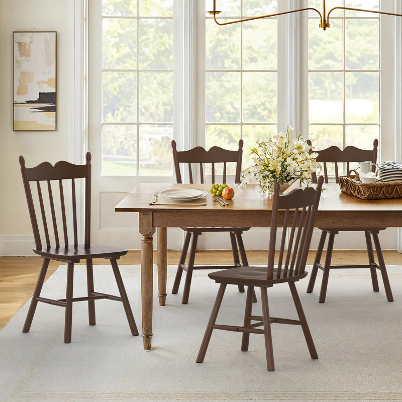 Chaises d'appoint en bois massif, Brun