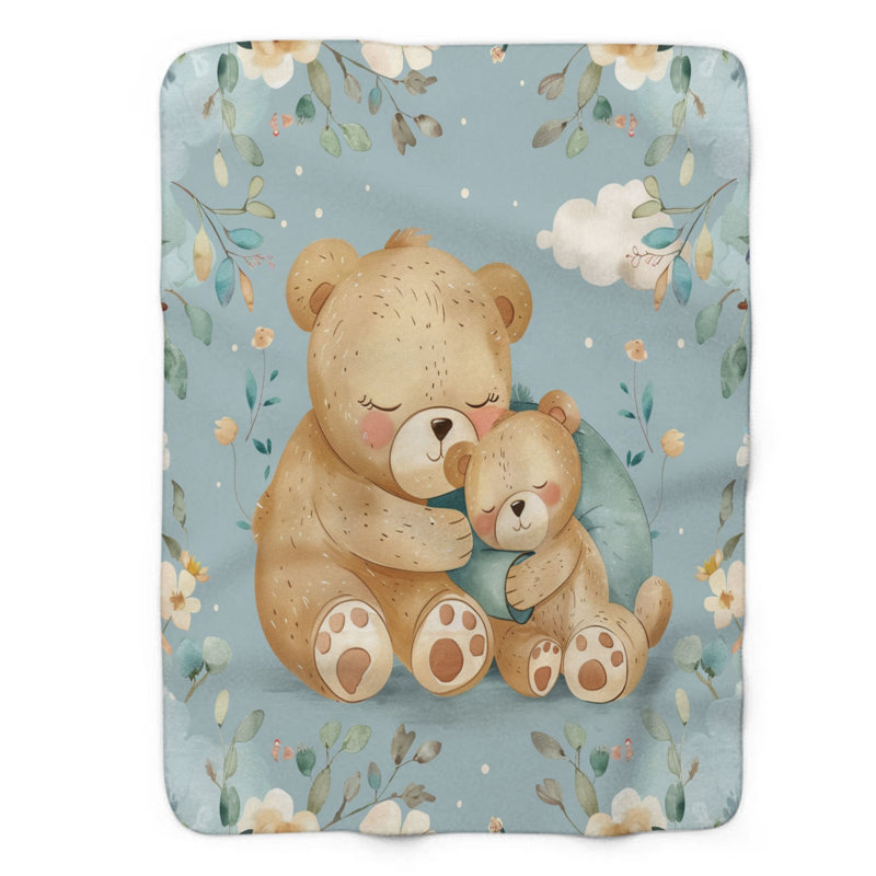 Couverture en sherpa de qualité supérieure 1 pièce Bear Hug, L 60 po x L 80 po