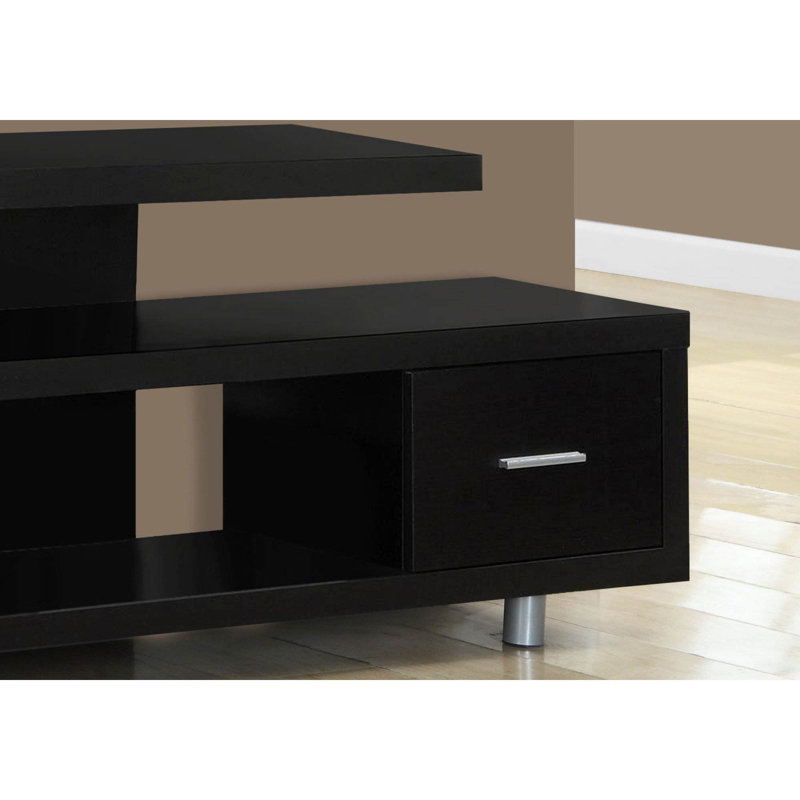 Riccio Durable Modern Open Concept Center TV Stand, Espresso, 60"