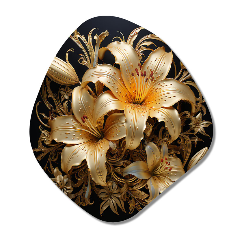 Alderson - Lily - 4 panneaux en forme de nébuleuse, art mural asymétrique en métal, H 28 po x l 25 po