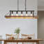 34-Inch Black And Walnut Wood Grain Pendant Light