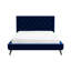 Lit plateforme en velours bleu Dillon