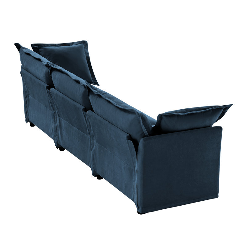 Canapé à housse avec housse, canapé moderne avec accoudoirs souples, canapé à assise profonde avec plusieurs coussins moelleux, canapé confortable pour le salon, appartement, tissu en velours côtelé