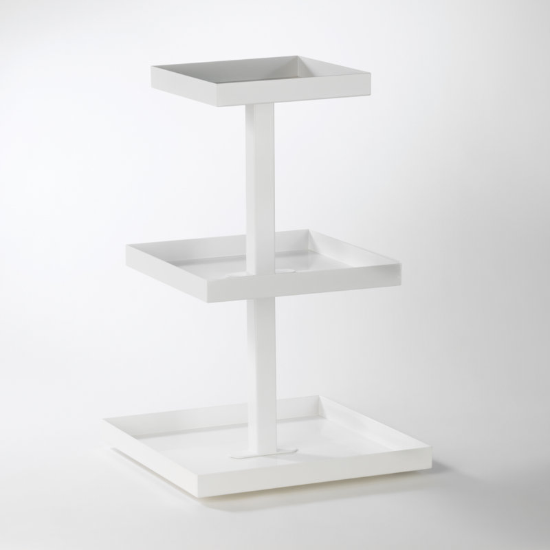 Zaakira Square 3 Tier Tabletop Display, White