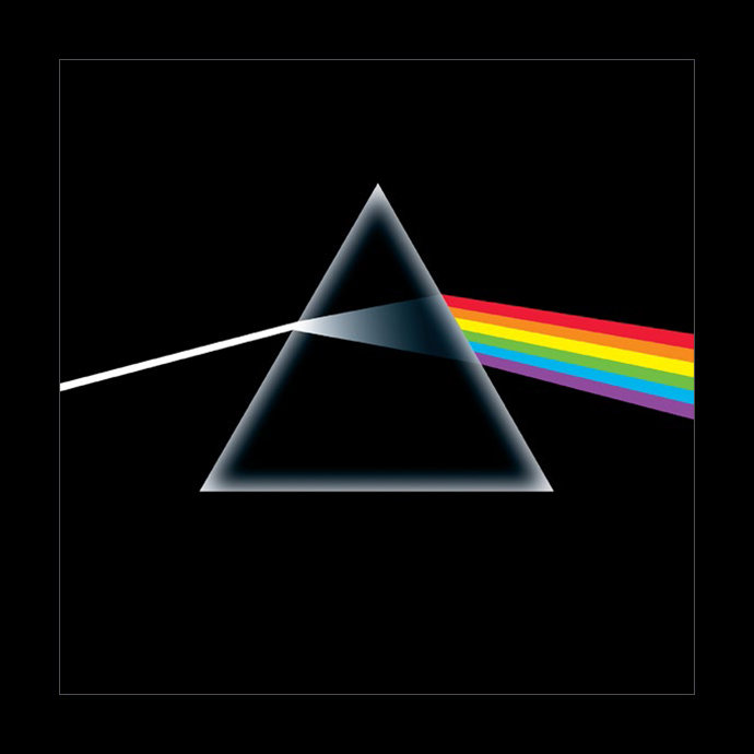 Pink Floyd - The Dark Side of 12x12, affiche encadrée gélifiée