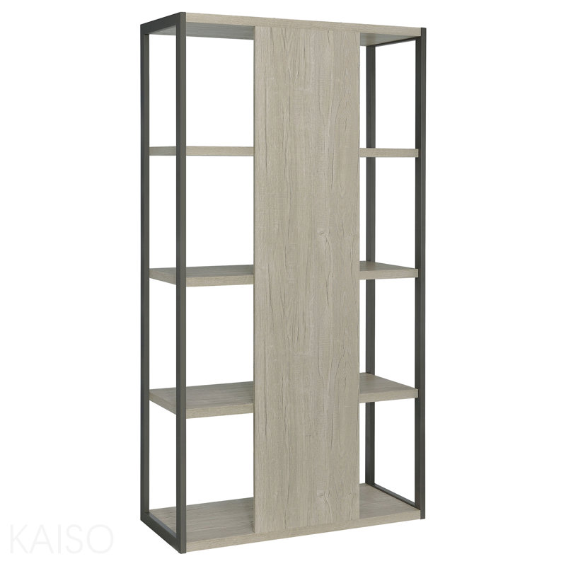 Whitewashed Grey 4-Shelf Bookshelf