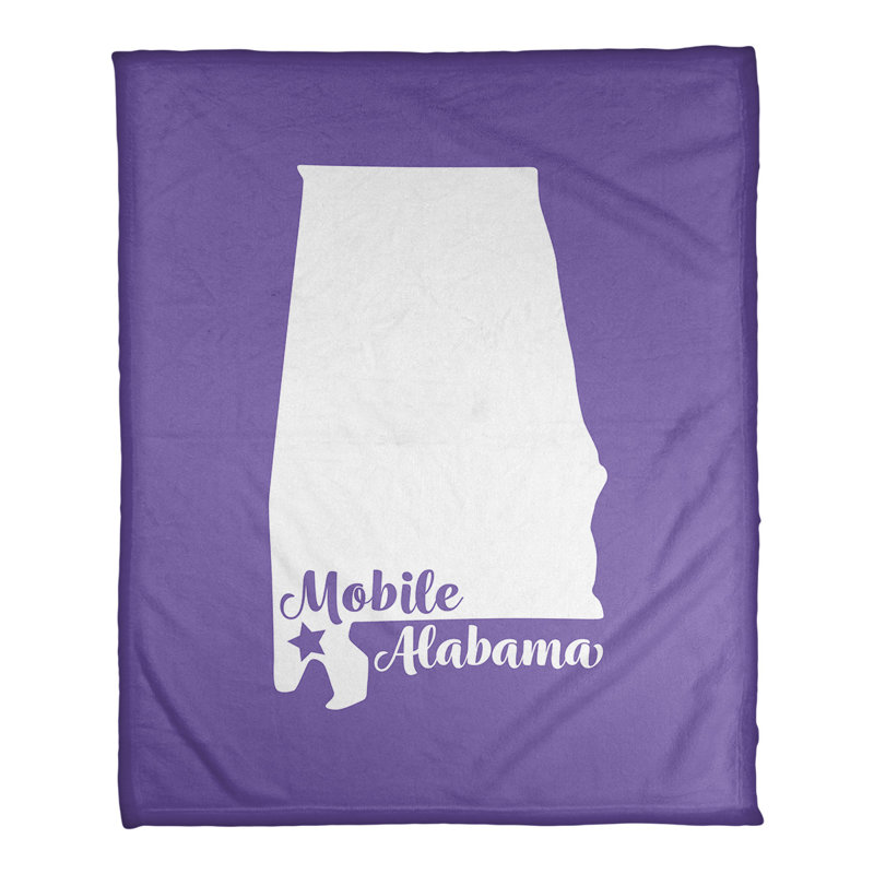 Jeté polaire de l’alabama mobile, l 52,5 po x L 62,5 po, Mauve