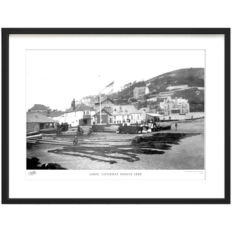 Looe, Lifeboat House 1888 - Single Picture Frame Print, 60cm H x 80cm W x 2.3cm D
