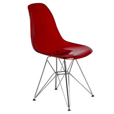 Red Color Molded Side Chair