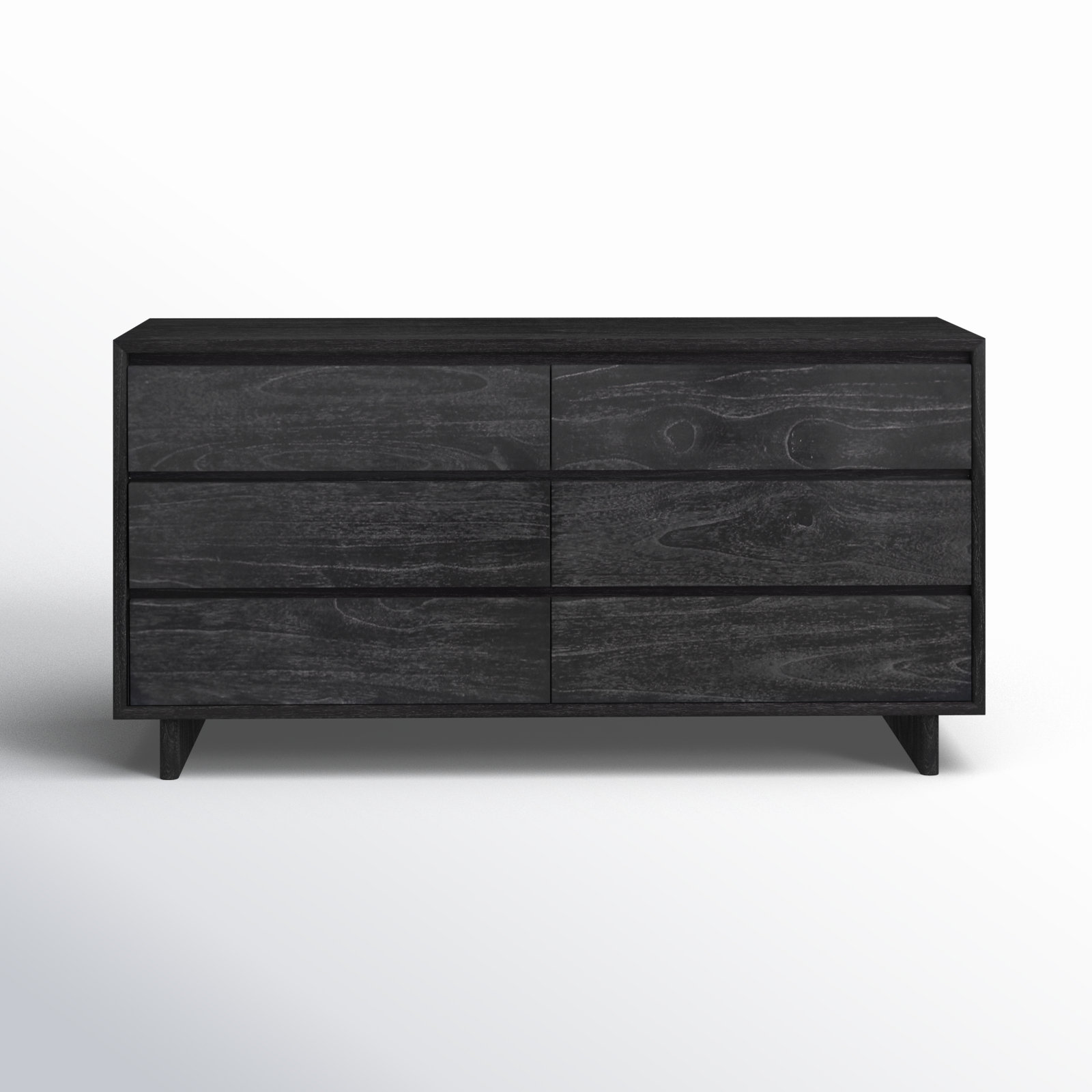 Horizon 6 Drawer 62" W Double Dresser, Black