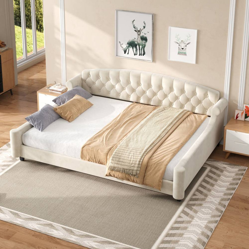 Grand lit de jour (beige), Beige