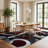 Archeveque Woven Abstract Burgundy/White/Black Area Rug - Modern Geometric Polypropylene Carpet for Living Room, Bedroom, or Hallway-1336578249