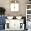 Araujo 1230mm Double Bathroom Vanity with Vessel Ceramic Basin