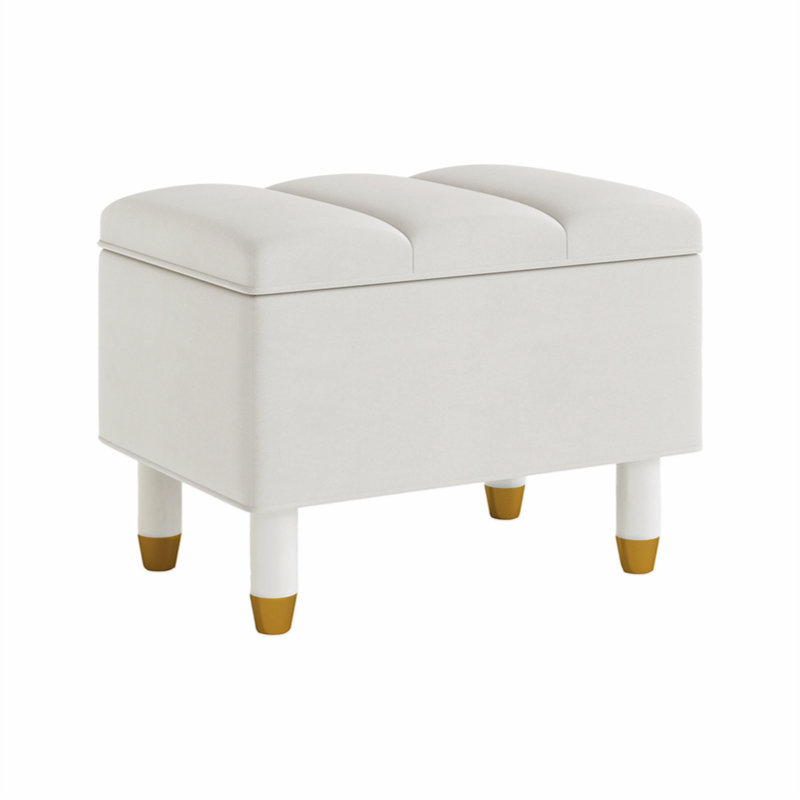 Banc de rangement rembourré en tissu