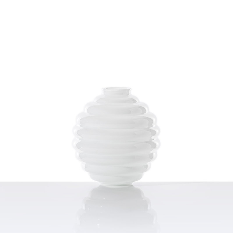 Deco Vase, White, 11.42" H x 10.24" W x 10.24" D