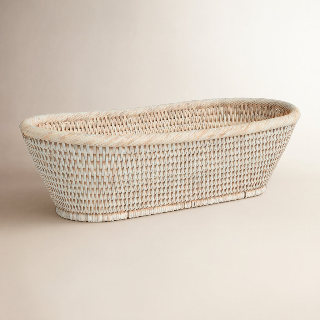 Sampson Handmade Decorative Basket 1, White Wash