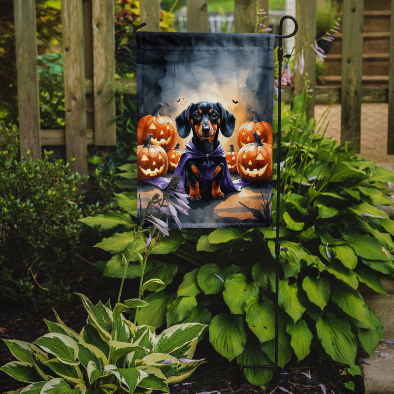 Drapeau de jardin chiot Halloween, Teckel