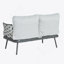Causeuse et table en acier, gris