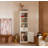 Elegant White Retro Display Shelf! Tall Cabinet with Open Shelves for Hallway/Living Room Decor - Perfect for Kitchen/Studio Storage & Showcase