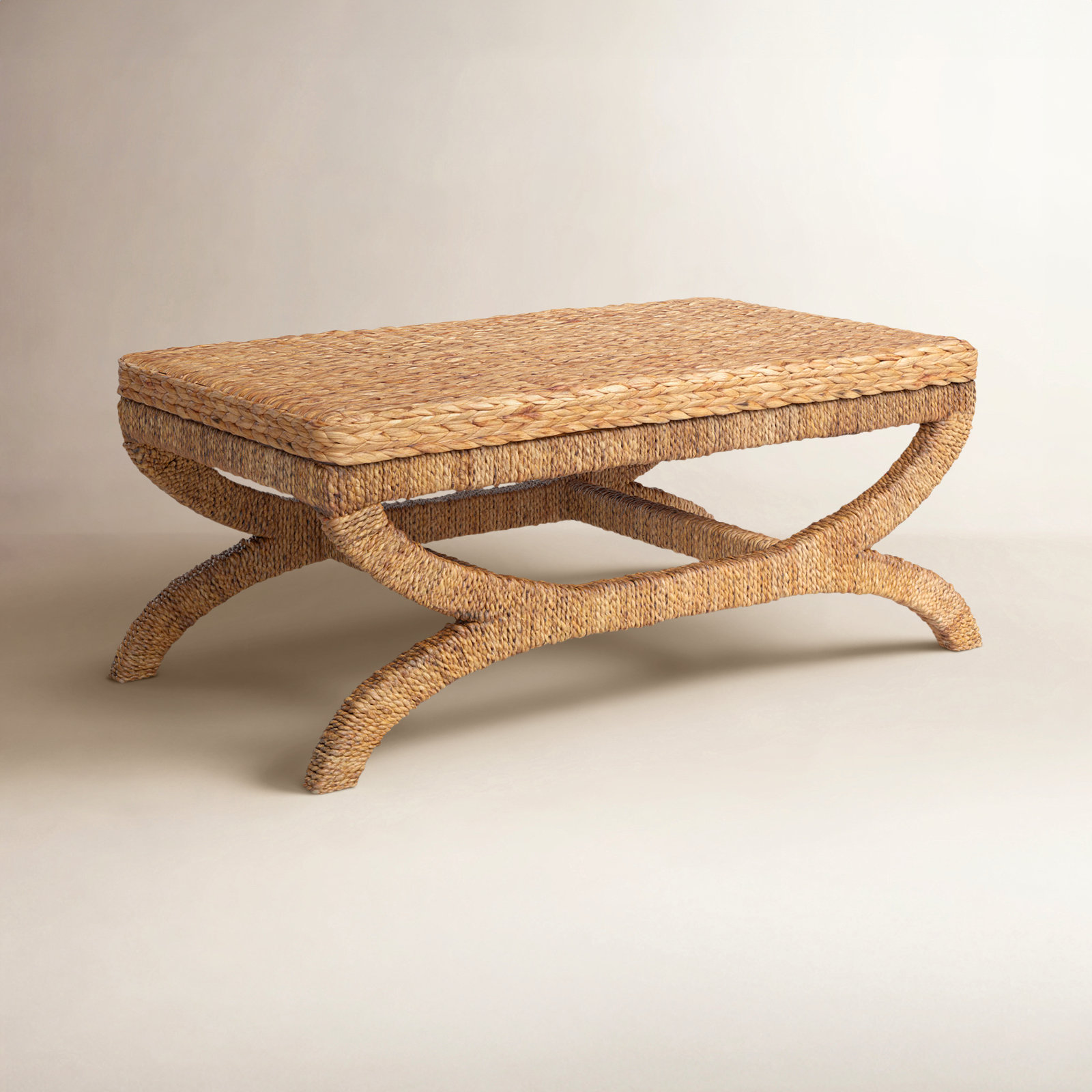 Hugo 44" Woven Seagrass Coffee Table