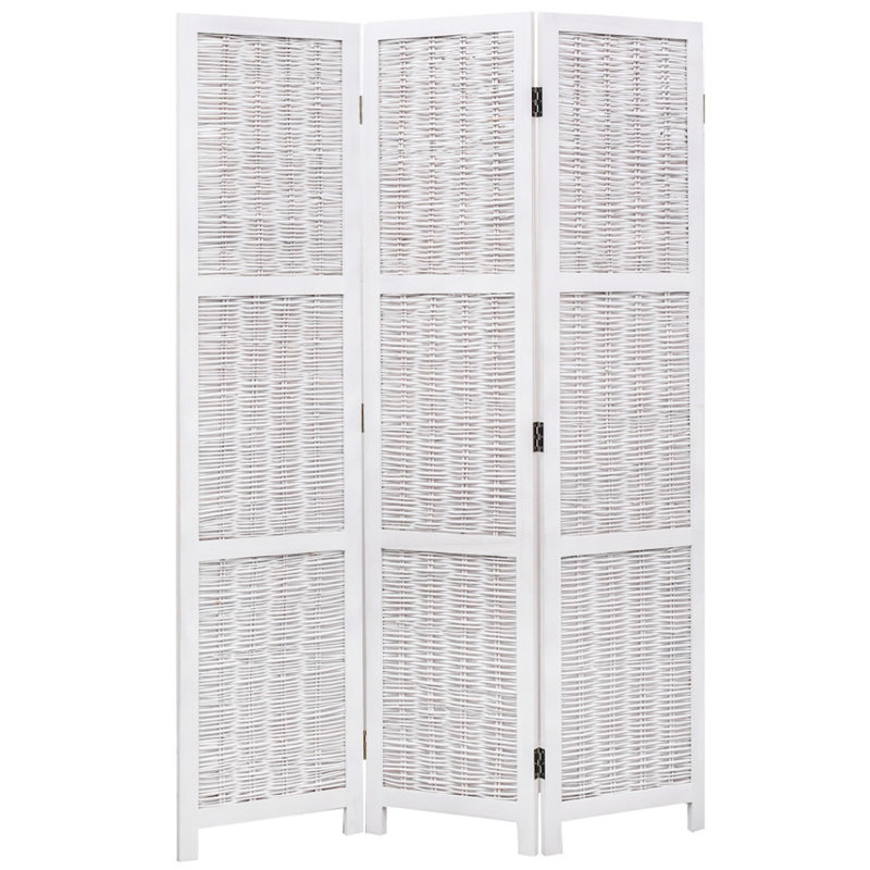 Cloison pliante en bois massif H 67 po Fiona, 3, Blanc