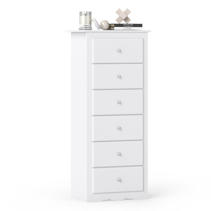 Commode 6 tiroirs, Blanc perle