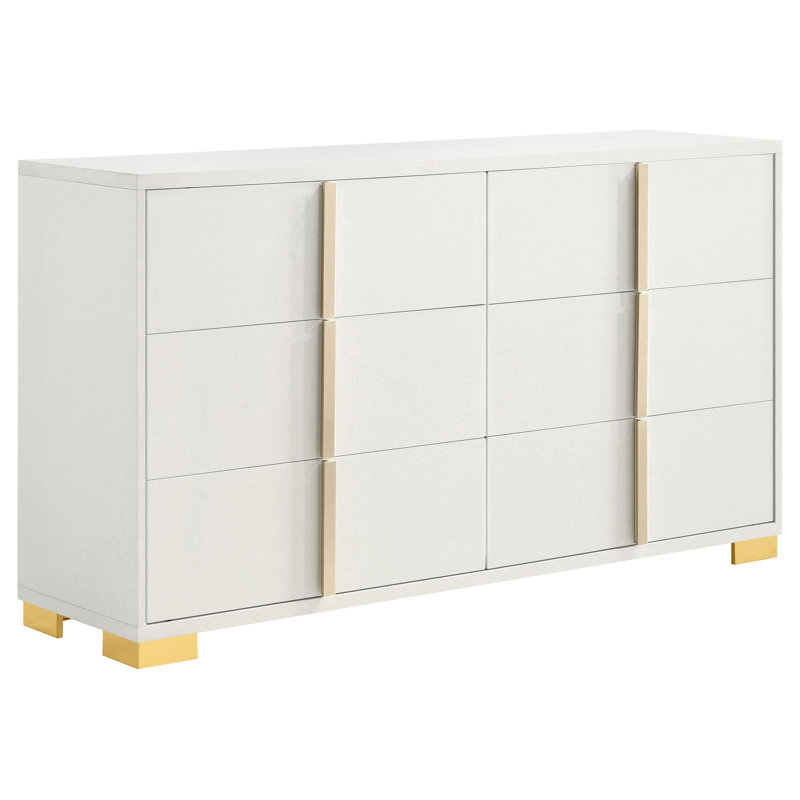 Commode blanche à 6 tiroirs, Blanc