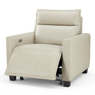 zero clearance recliner  Power Recliner Chair with Wood Legs, Faux Leather