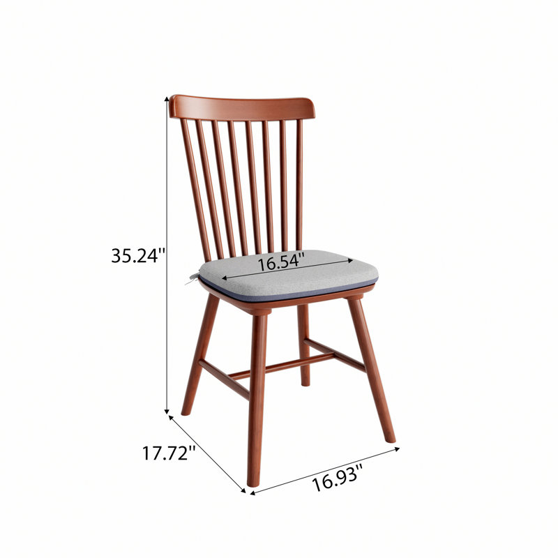 Chaises de cuisine de ferme avec assise rembourrée, Naturel