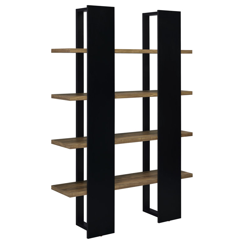 Étagère à livres H 70,75 "x l 47,25", Noir / noyer vieilli