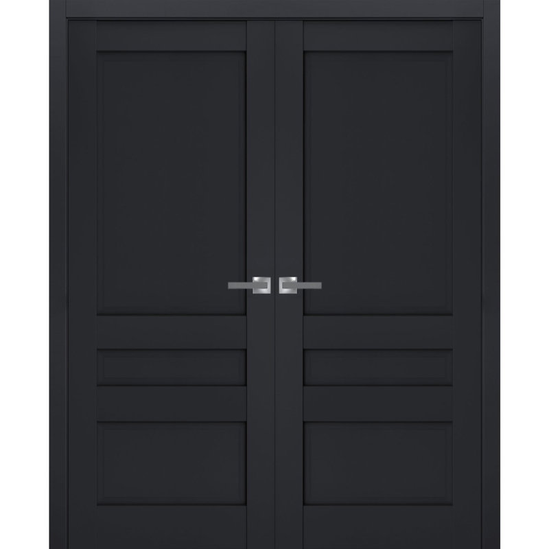 Veregio Panelled Wood French Doors, Antracite, 48" x 84"