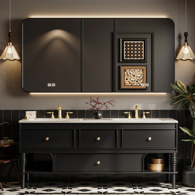 French style retro bathroom cabinet.