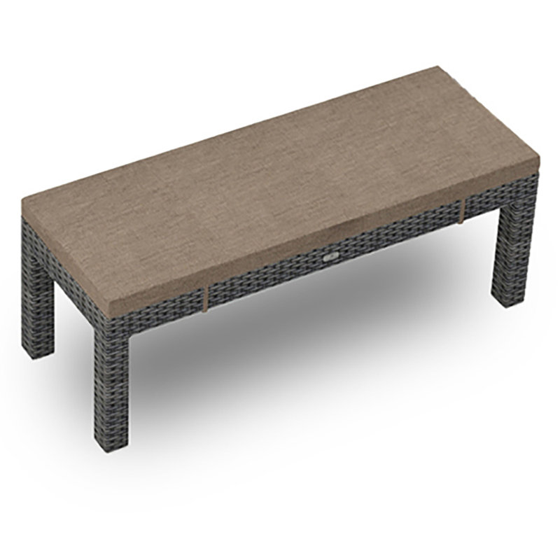 District Outdoor Dining Bench, Canvas Charcoal Sunbrella® Canvas