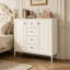 Buffet de rangement 40,16 po, armoire d'appoint autoportante avec 4 tiroirs et 2 portes, armoire à tablettes réglables pour le salon, la cuisine, le vestibule, le couloir et la salle de lavage (beige)
