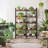 5-Tier Rustic Brown Double Wide Industrial Bookshelf