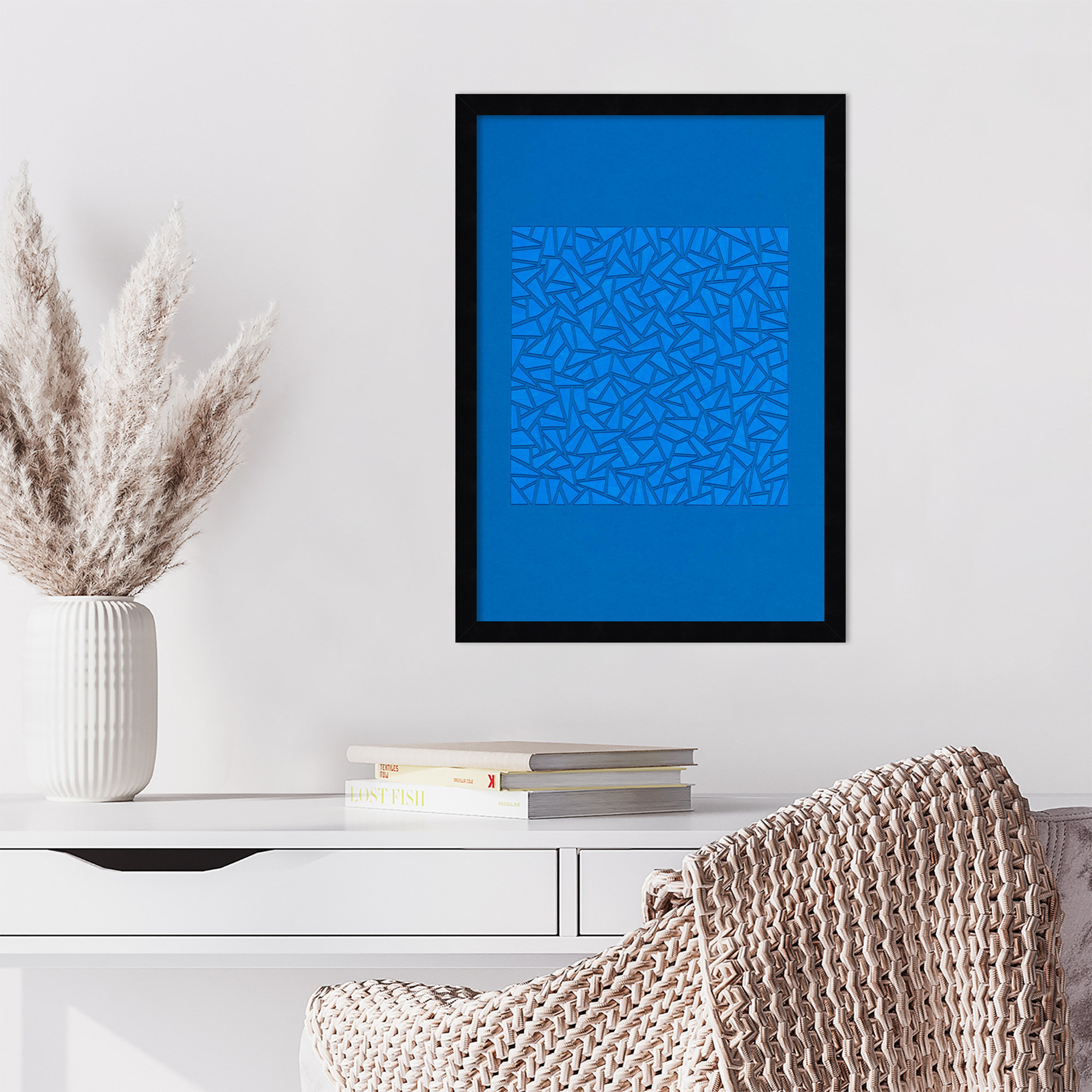 Blue World by Alex Dunn, Black, 21" H x 15" W