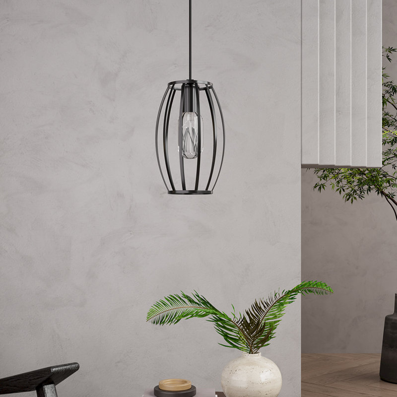 1 - Light Matte Black Chandelier Pendant