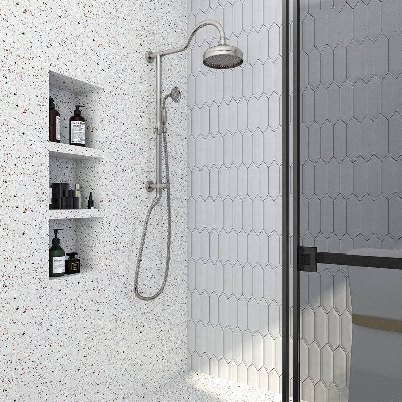 Complete Shower System(No Include Rough-in Valve), Brushed Nickel