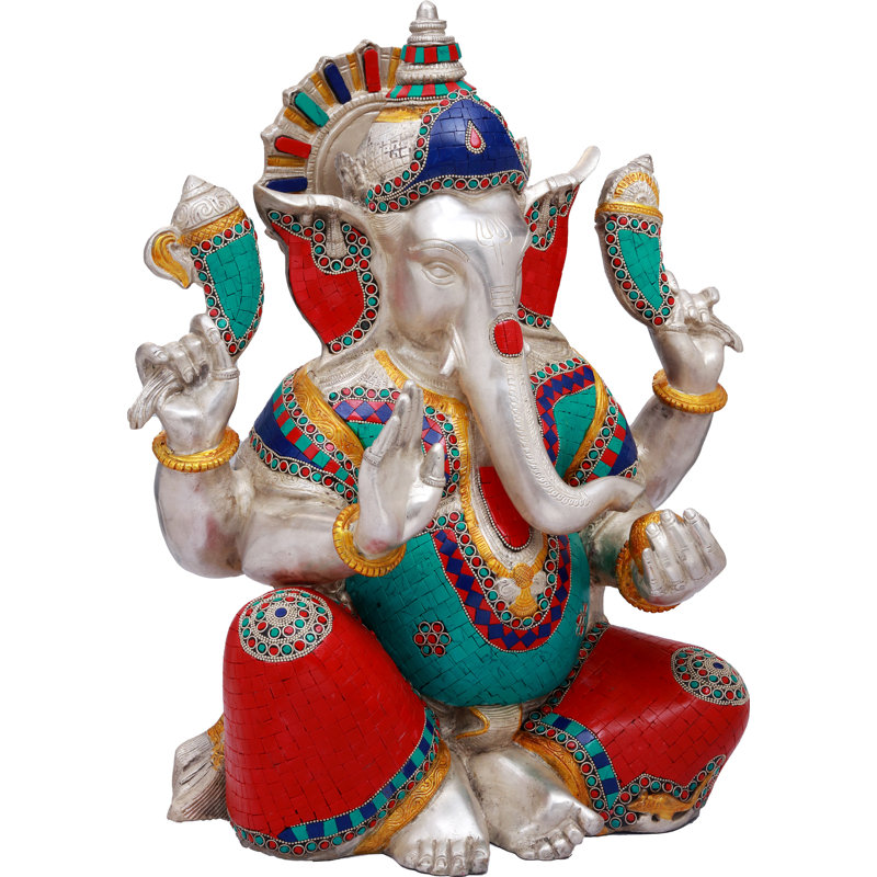 20 po Ganesha en laiton incrusté