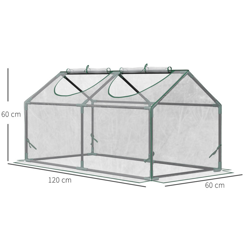 Ahyan 4 Ft W x 2 Ft D Mini Greenhouse, Grey