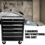 Rangement pour outils à 5 tiroirs avec fonction verrouillable et 4 roulettes, coffre à 5 tiroirs noir et roulettes pour l'organisation de l'espace-418470895